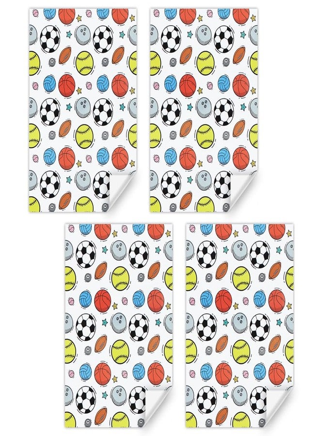 Geluode Sports Gift Wrapping Paper 4 Sheets Folded Flat 20x28 inches per sheet, Rugby Basketball Bowling Baseball Football Soccer Volleyball Gift Wrap Paper For Boys Men Women Kids Birthday Party - Image 3